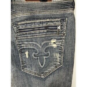 ROCK REVIVAL JEANS NWT MENS Daviday / Moto Blue 40x31